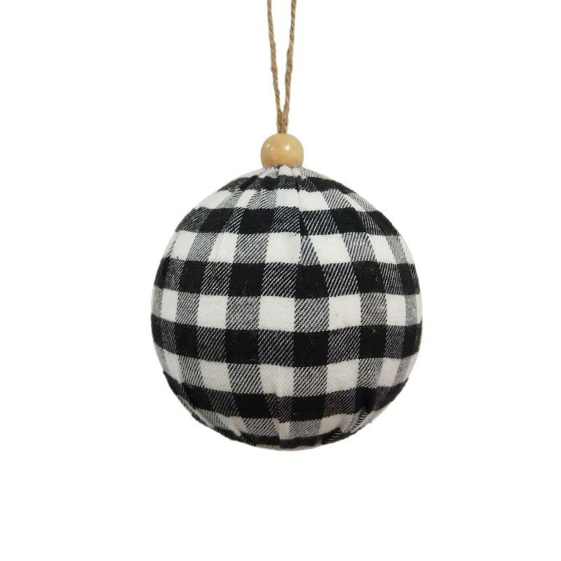 Vickerman Plaid Cloth Ball Ornament