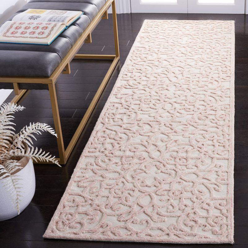 Trace TRC103 Hand Tufted Runner Rug - Ivory/Pink - 2'3"x8' - Safavieh.
