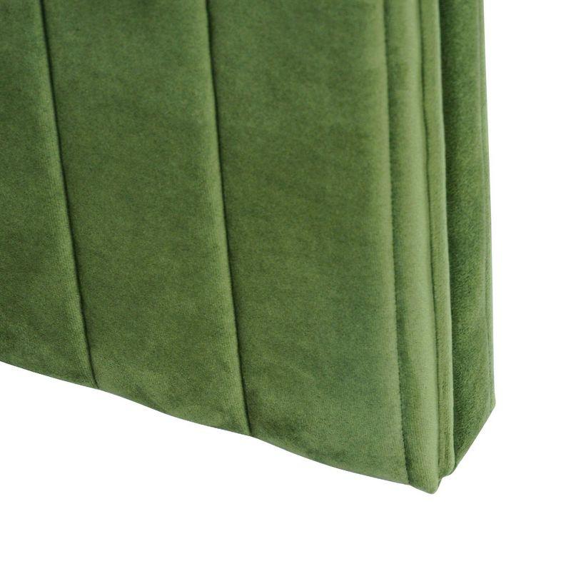 HomePop Modern Channel Ottoman Green Velvet: Luxury Glam Style, Plywood & MDF, No Assembly Required