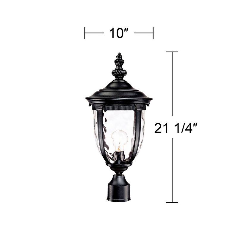 Bellagio 21" Black Metal Outdoor Post Light with Clear Glass Shade