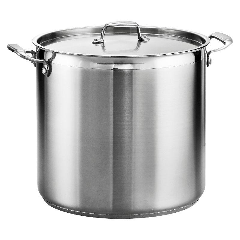 Tramontina Gourmet Induction 24 qt. Covered Stock Pot: Stainless Steel, Tri Ply, Dishwasher & Oven Safe, 13.19" Diameter