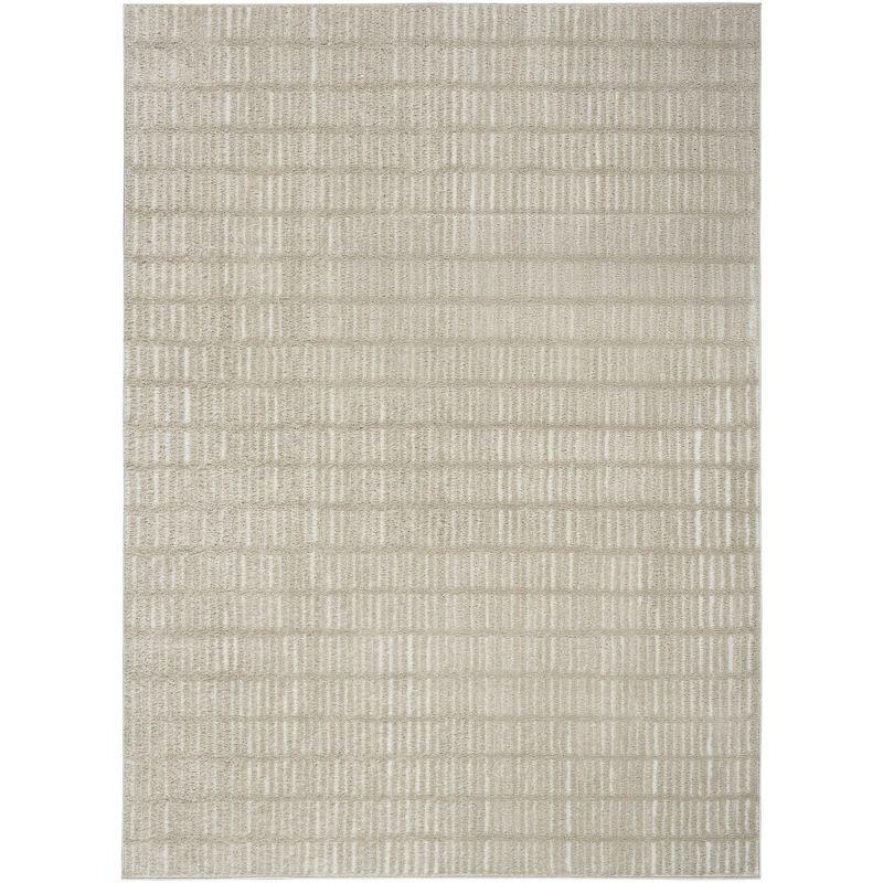 Nourison Cozy Modern Abstract Indoor Area Rug Grey Ivory 7'10"x9'10"