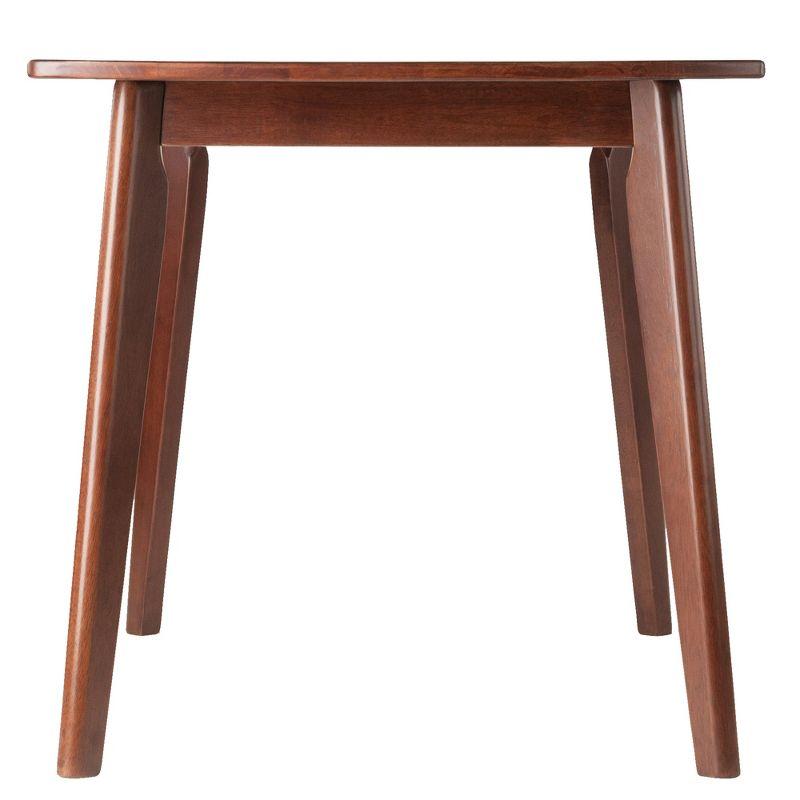 Shaye Dining Table Walnut - Winsome: Solid Wood, Tapered Legs, Contemporary Style, Seats 4