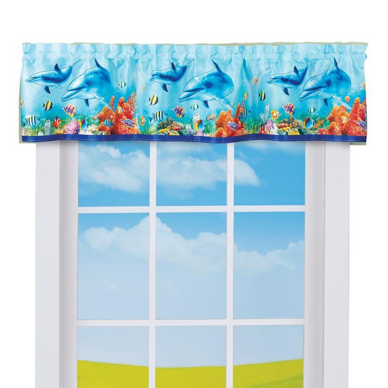 Collections Etc Dolphins and Tropical Fish Window Valance