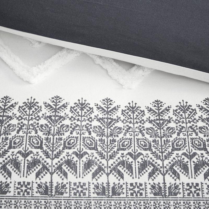 INK+IVY Mila Cotton Duvet Cover Set with Chenille Tufting