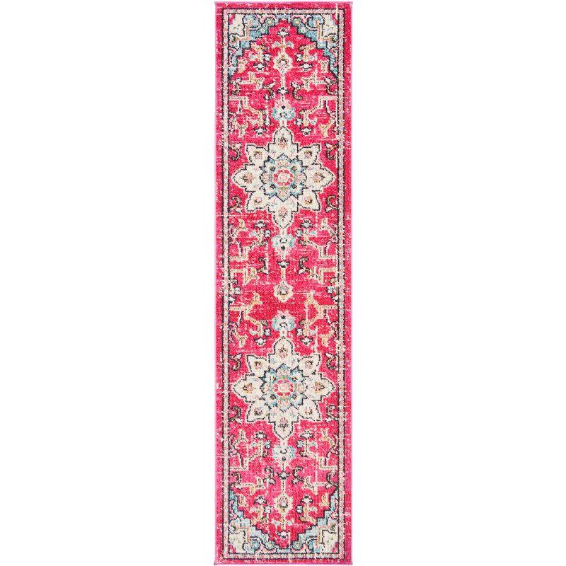 Madison MAD473 Power Loomed Indoor Runner Rug - Fuchsia/Blue - 2'2"x10' - Safavieh