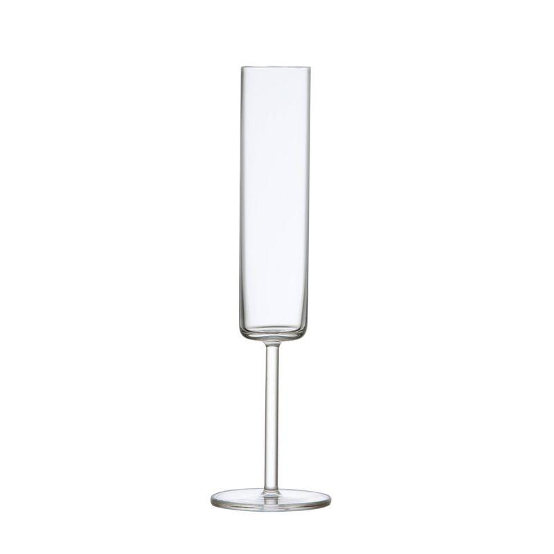 Modo 5.5 oz Clear Titanium Crystal Champagne Flutes, Set of 4