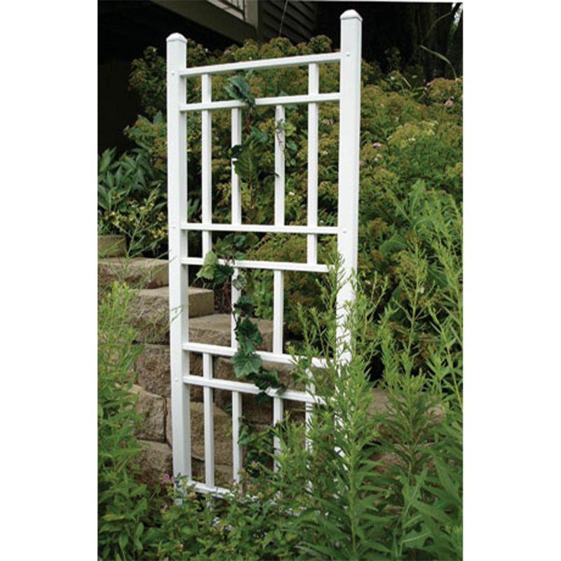 Dura-Trel Wellington 28"x75" Indoor Outdoor Garden Trellis Plant Support for Vines & Climbing Plants, Flowers, & Vegetables w/Ground Stakes White