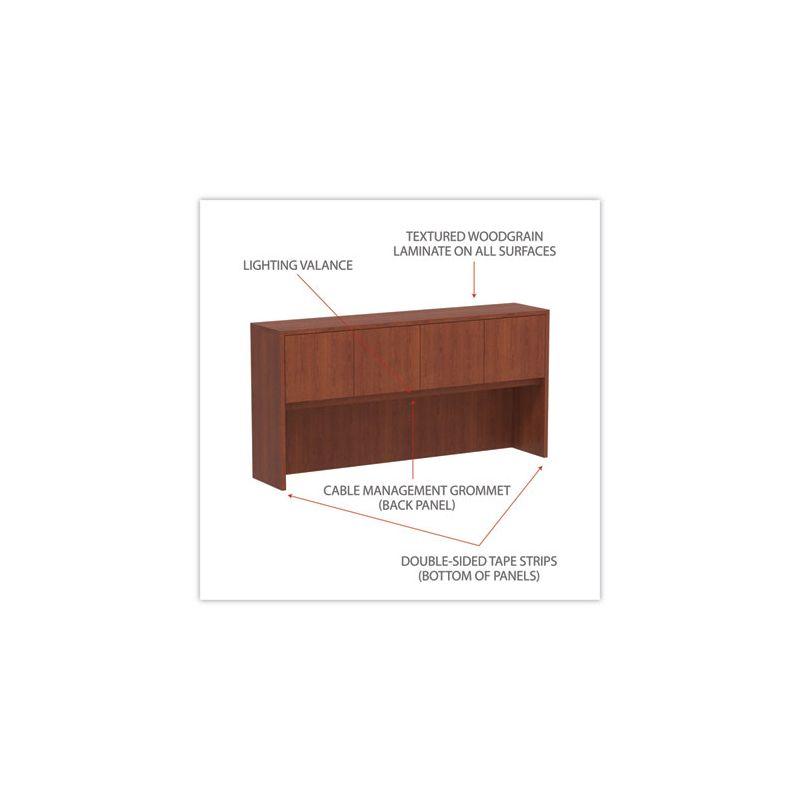 Medium Cherry Woodgrain Laminate Office Hutch with Doors