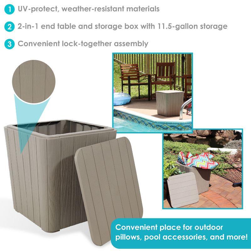 Outdoor Faux Wood Design 11.5-Gallon Resin Deck Storage Box