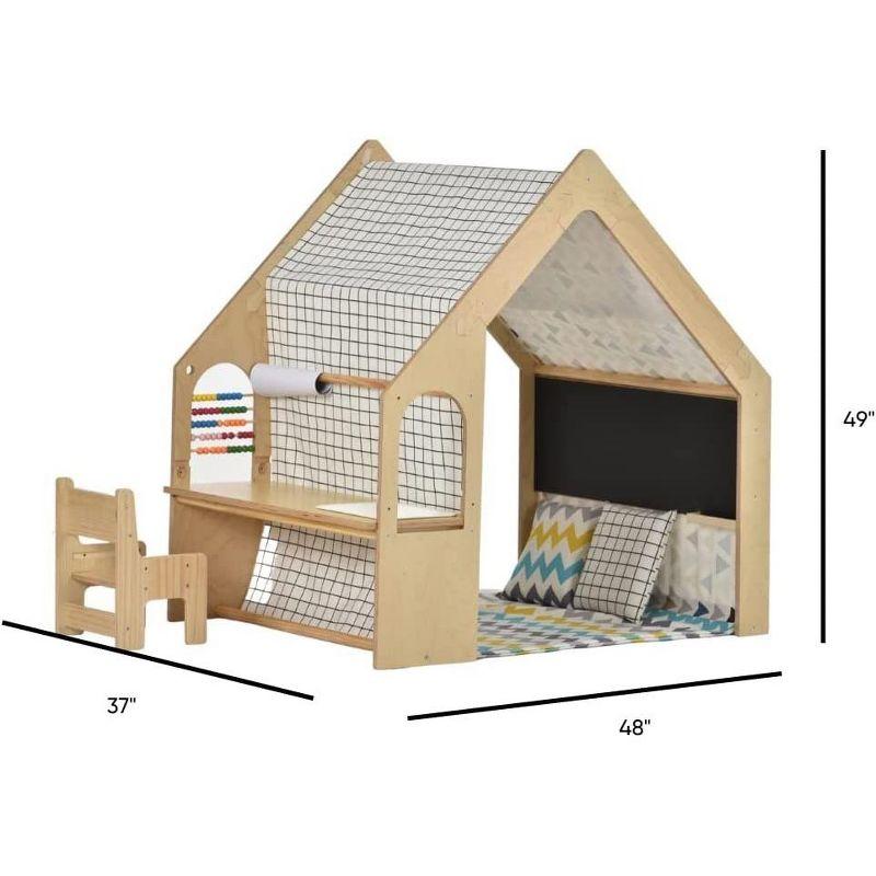 Avenlur Flair - Wooden 5 In 1 Indoor Playhouse Play Tent with Desk Table