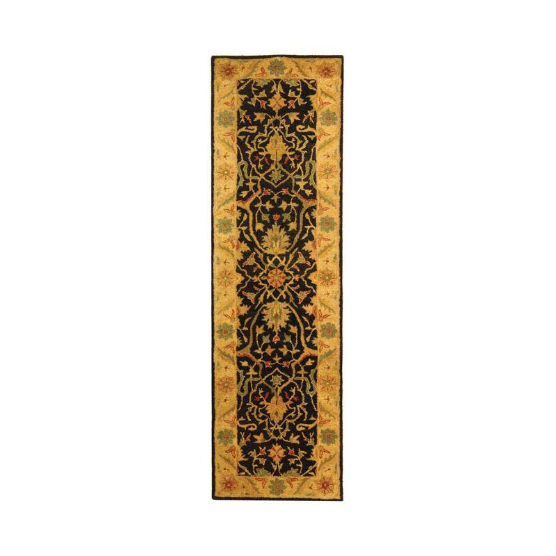 Antiquity AT14 Hand Tufted Indoor Runner Rug - Black - 2'3"x12' - Safavieh