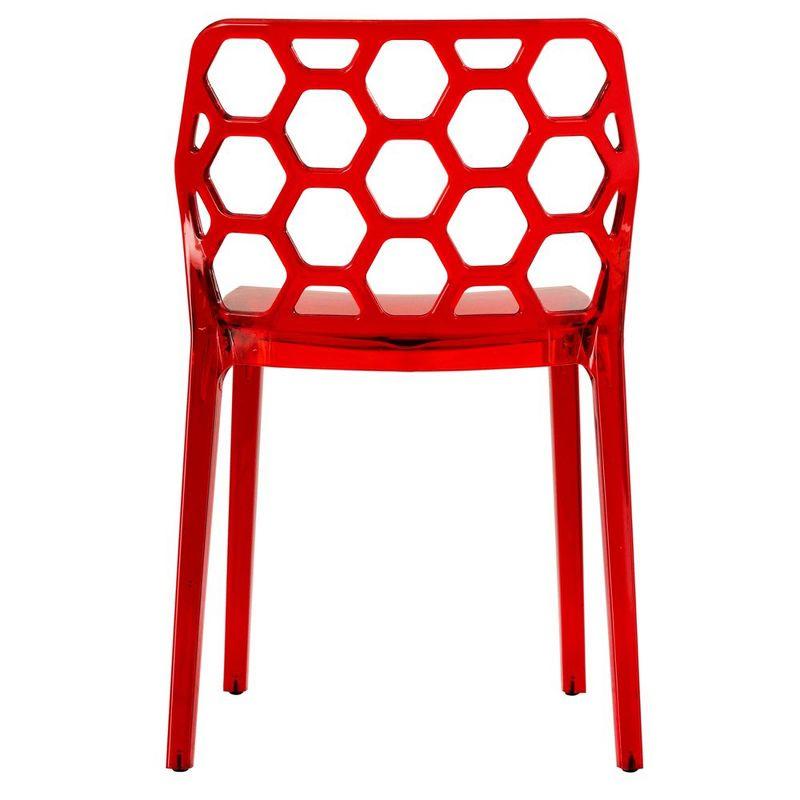 High Transparent Red Metal Side Chair