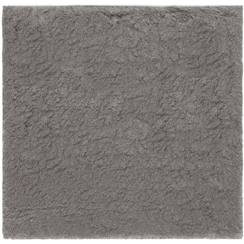 Paris Shag SG511 Hand Tufted Indoor Area Rug - Titanium - 7'x7' Square - Safavieh