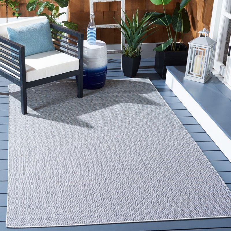 Hampton Grey and Blue Rectangular Wool Area Rug