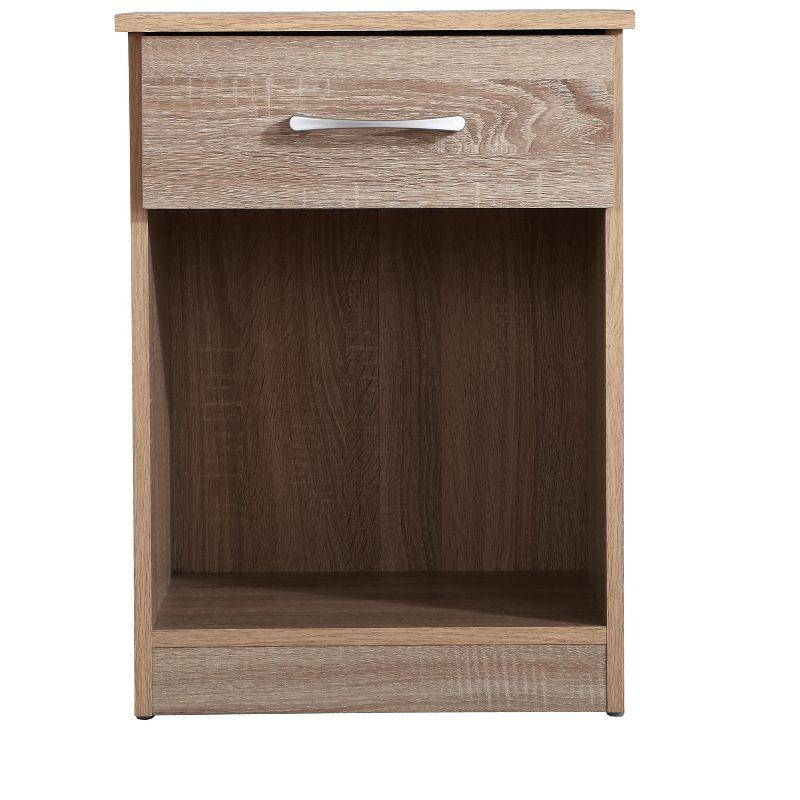 Lindsey Sandalwood 1-Drawer Nightstand with Open Shelf