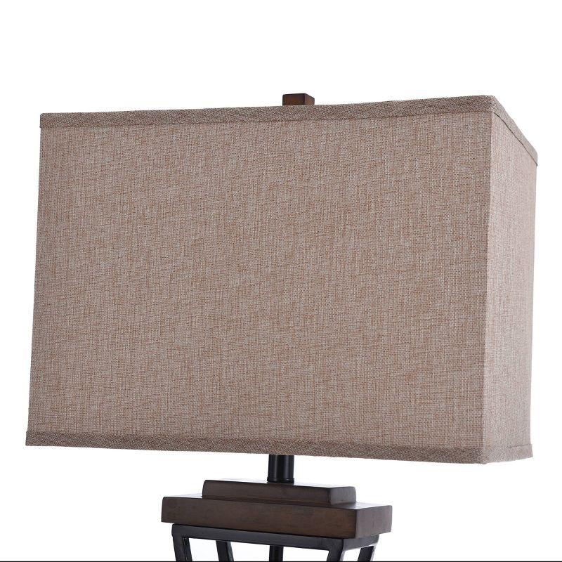 Table Lamp Black Wood Finish - StyleCraft: Beige Shade, No Assembly, UL Listed, 31" Height