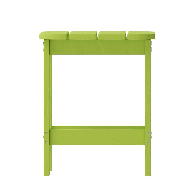 Flash Furniture Charlestown Tiered Commercial Poly Resin Adirondack Side Table - Lime Green - All-Weather - Indoor/Outdoor