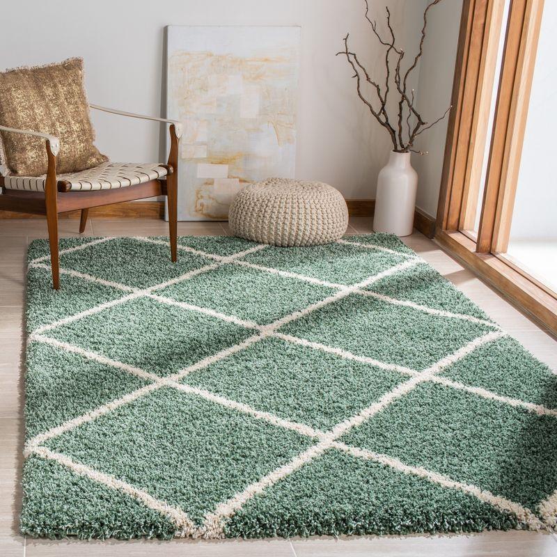 Hudson Shag SGH281 Power Loomed Indoor Area Rug - Green/Ivory - 8'x10' - Safavieh