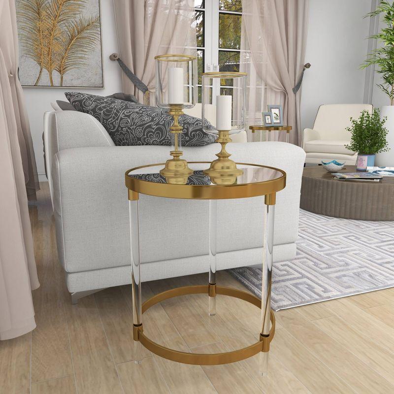 Contemporary Acrylic Accent Table Gold - Olivia & May