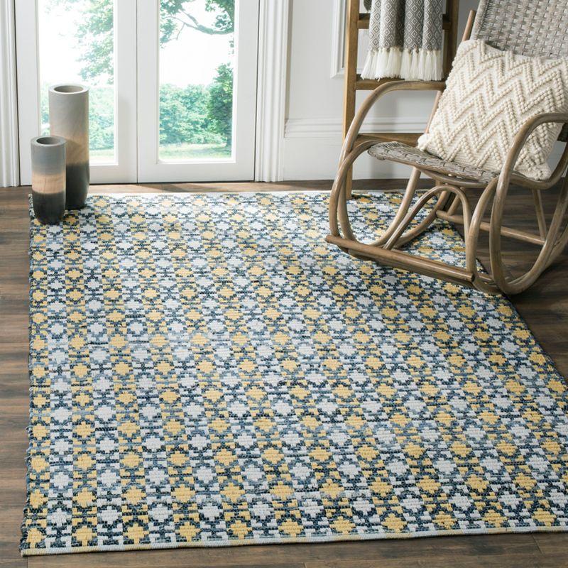 Gold Stripe Hand Woven Cotton Area Rug 59"x96"