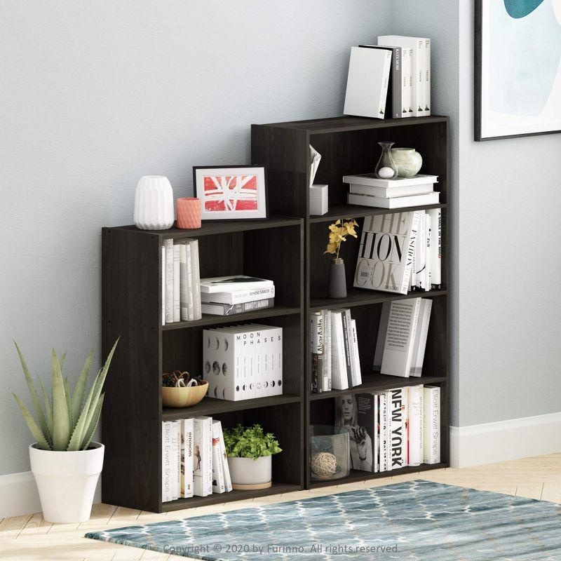 Furinno 4-Cube Open Shelf Bookcase Multi-functional Storage Display Cabinet,Espresso