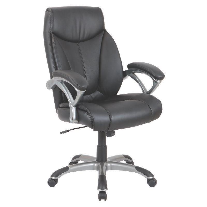 Alera Fulford Bonded Leather High-Back Manager's Chair - Black