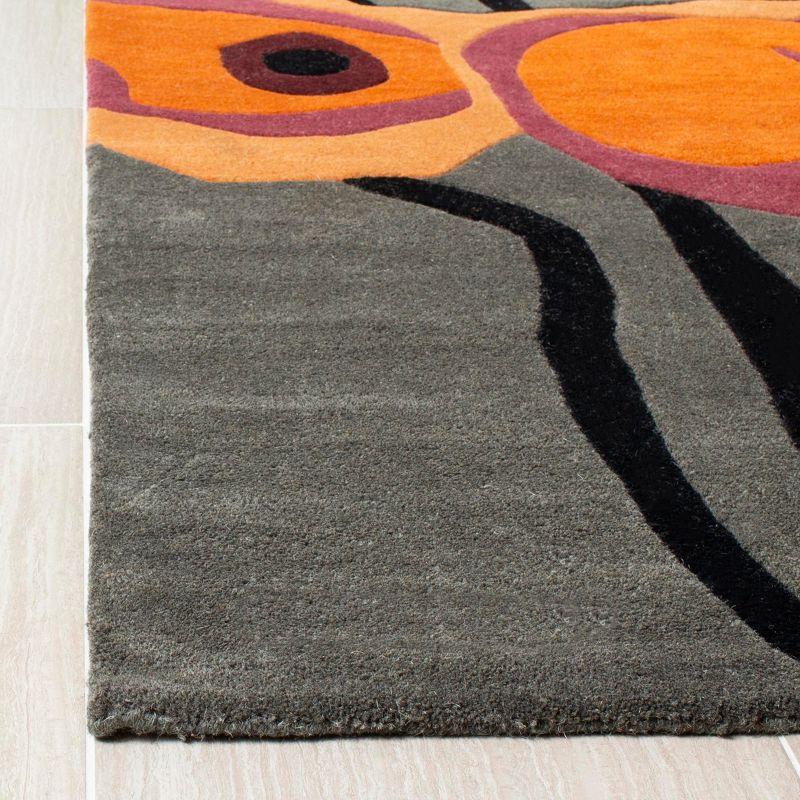 Soho SOH853 Hand Tufted Area Rug - Grey/Orange - 6'x9' - Safavieh.