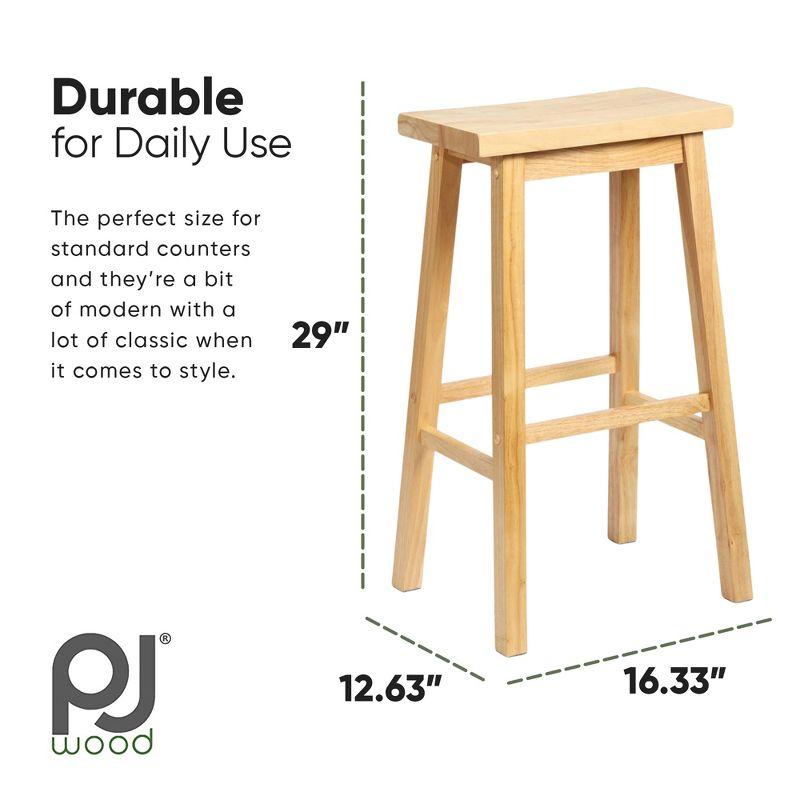 Natural Wood Saddle-Seat 30" Backless Counter Stool