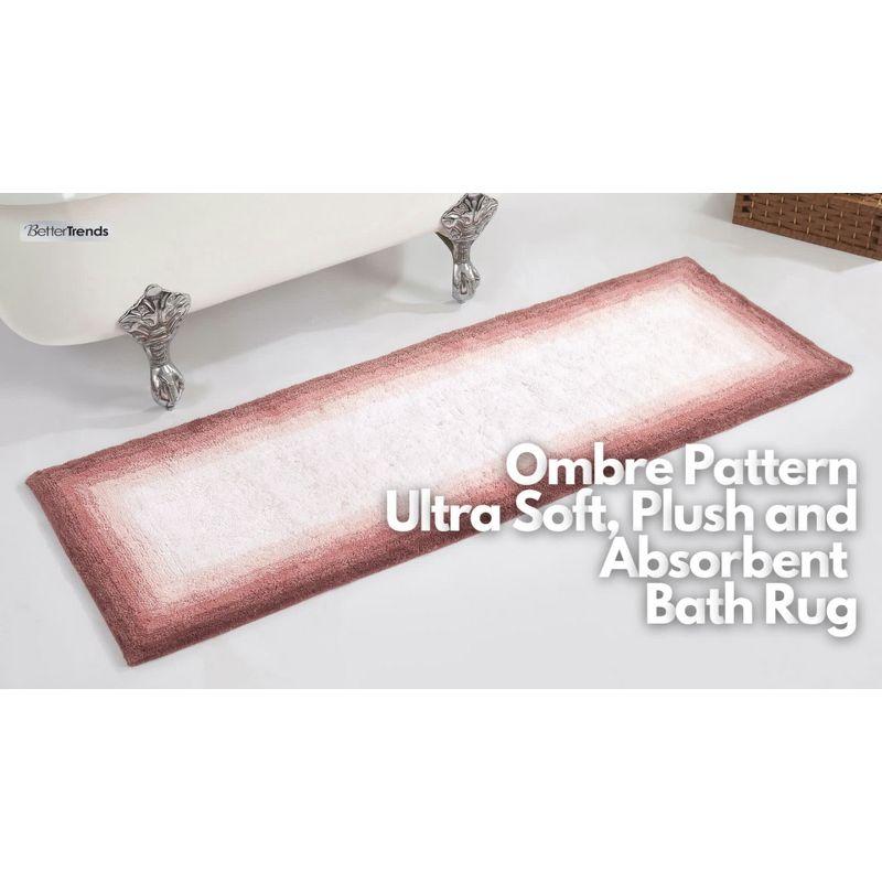 17"x24" Torrent Collection 100% Cotton Bath Rug Rose - Better Trends: Machine Washable, Tufted, Spray Latex Backing