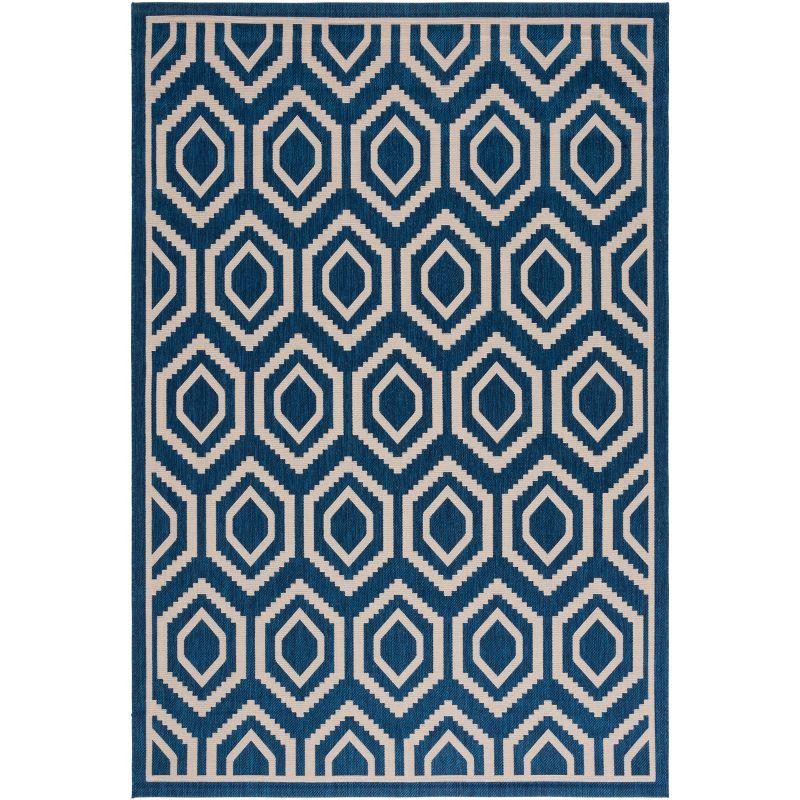Courtyard CY6902 Power Loomed Indoor and Outdoor Area Rug - Navy/Beige - 9'x12' - Safavieh