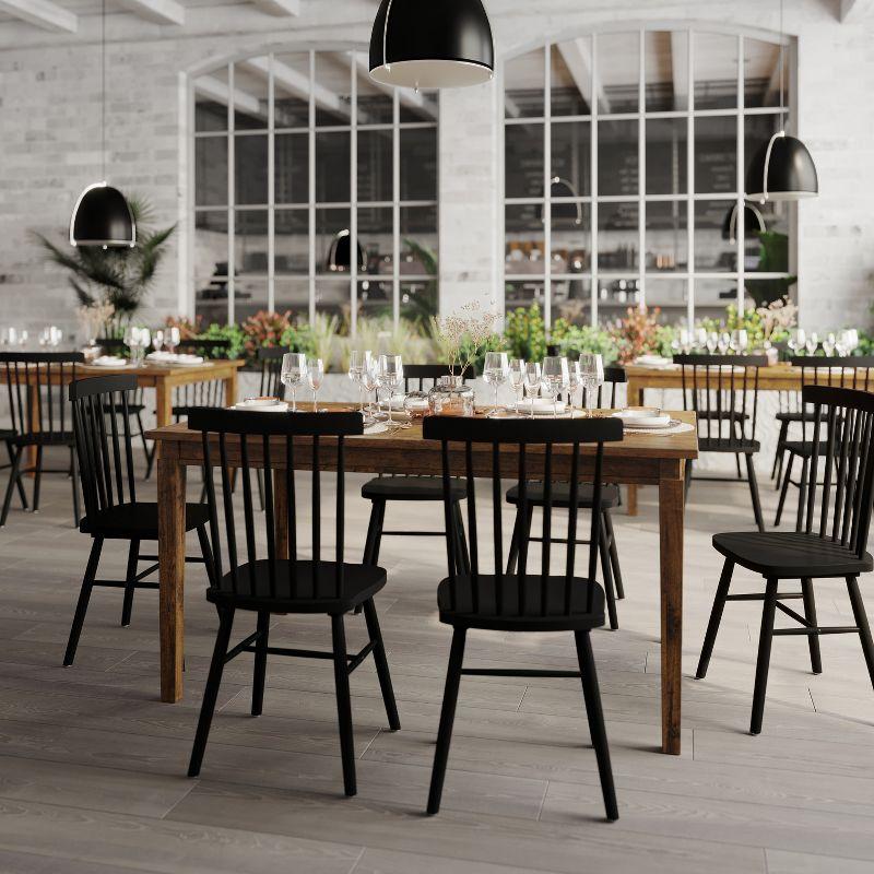 Flash Furniture Henry 60" Solid Wood Dining Table, Commercial Grade Heavy Duty Rectangle Wood Table for 6, Brown Matte Finish