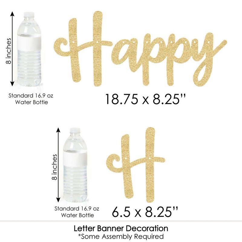 Big Dot of Happiness Happy Hanukkah - Chanukah Letter Banner Decoration - 36 Banner Cutouts & No-Mess Real Gold Glitter Happy Hanukkah Banner Letters