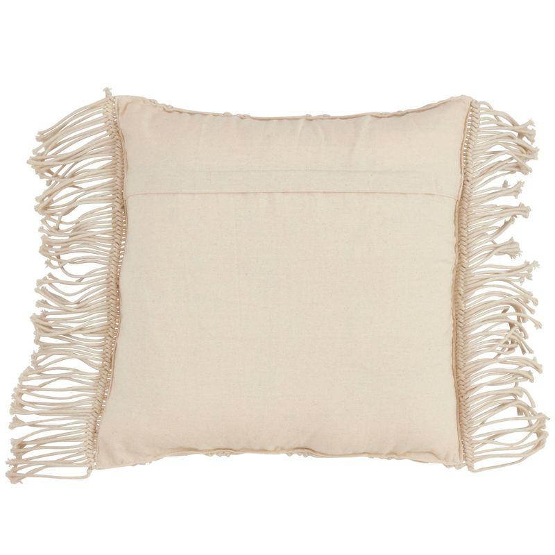 18"x18" Macramé Print Down Filled Square Throw Pillow - Saro Lifestyle