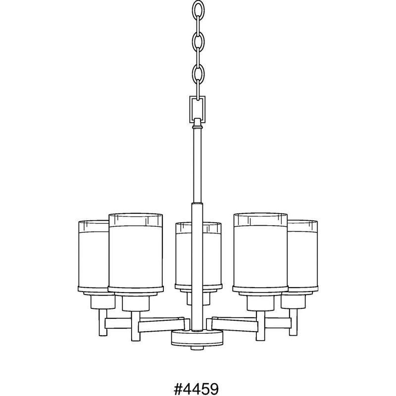 Progress Lighting Alexa 5-Light Linear Chandelier, Steel, Antique Bronze, Textured White Linen Glass