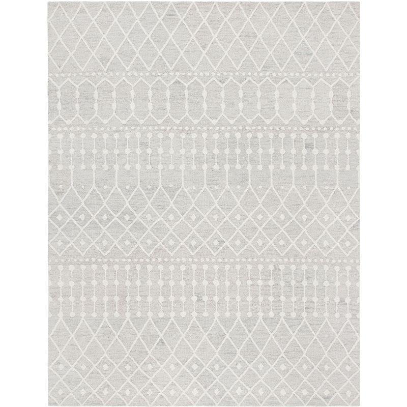 Blossom BLM115 Hand Tufted Area Rug - Silver/Ivory - 6'x9' - Safavieh.