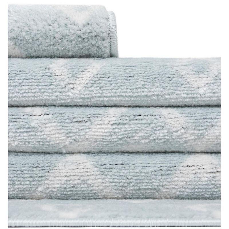 Unique Loom 4' 1 x 6' 1 Rectangle Moroccan Trellis Light Blue Area Rug