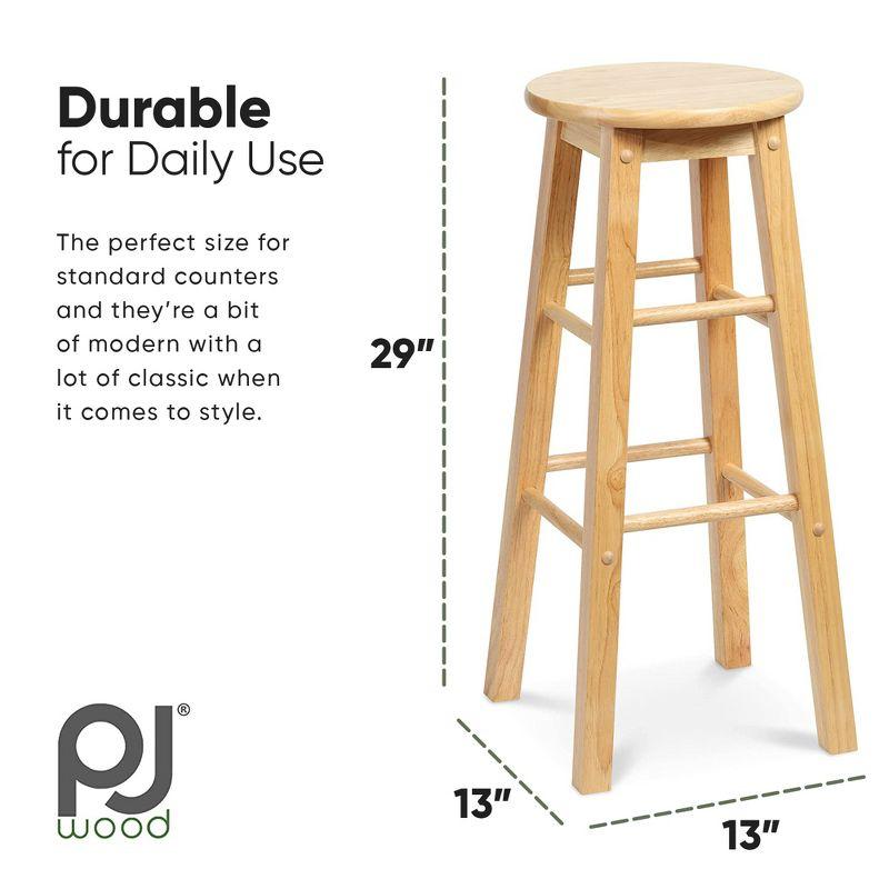 PJ Wood Classic Round-Seat 29 Inch Tall Kitchen Bar Stools