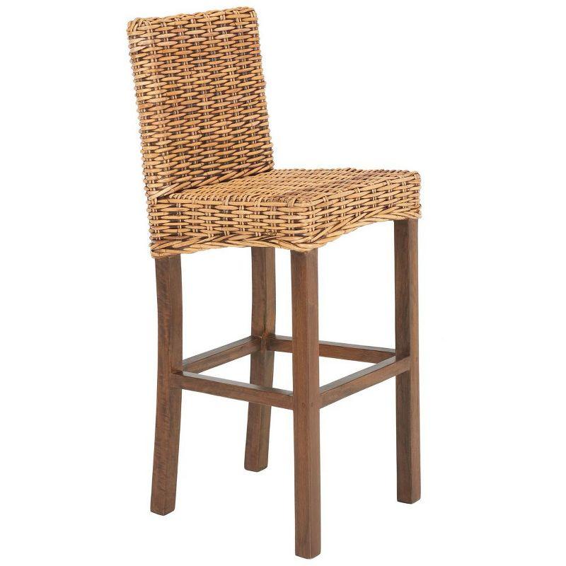 Tobie Rattan Bar Stool - BST6500 - Honey Brown Wash/Antique Brow - Safavieh