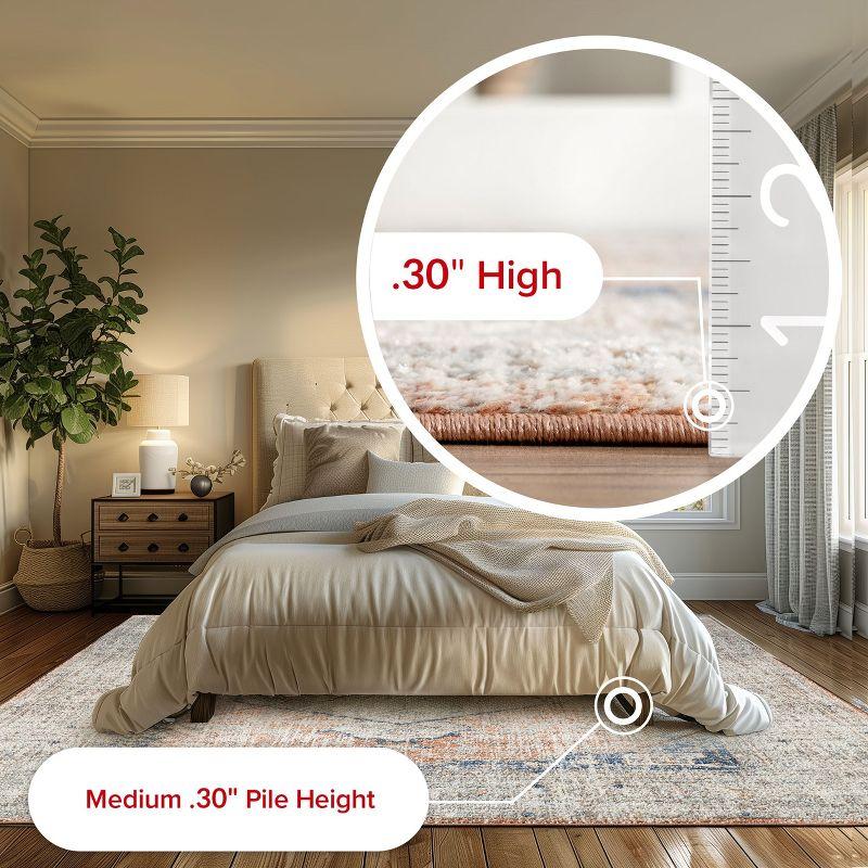 Nuloom Jacquie Medallion 6 Square Indoor Area Rug for Living Room Bedroom Dining Room Kitchen, Peach/Beige