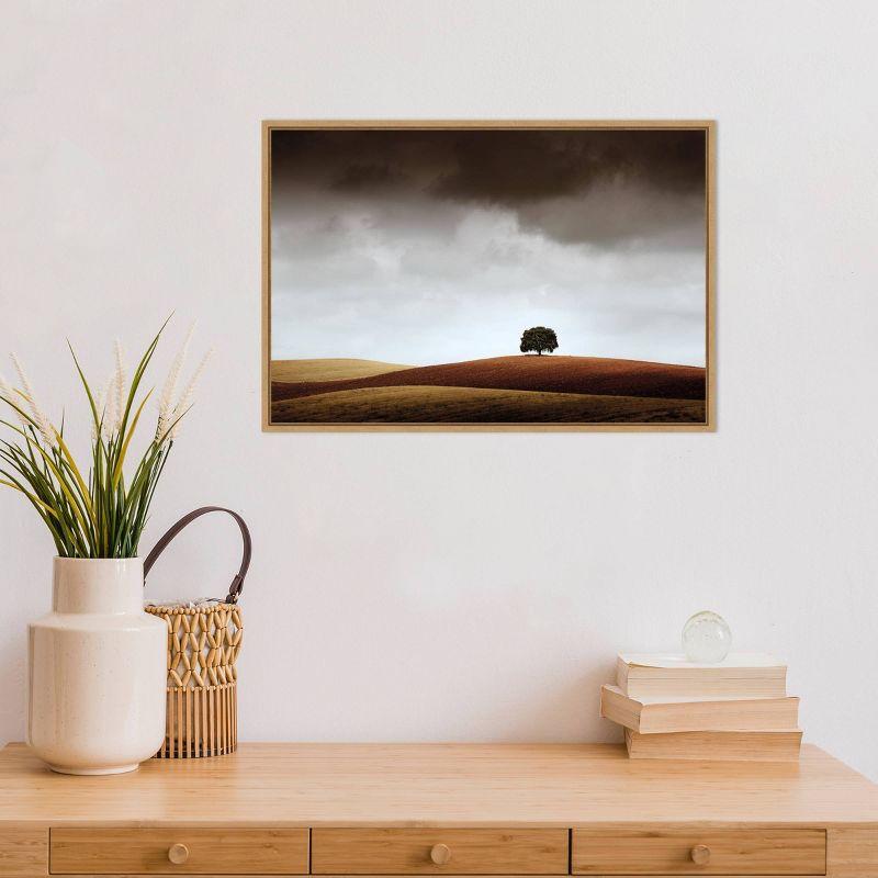 Amanti Art 23" x 16" Distant Tree and Horizon by Alberto Merchan Framed Wall Canvas : Landscape Artwork