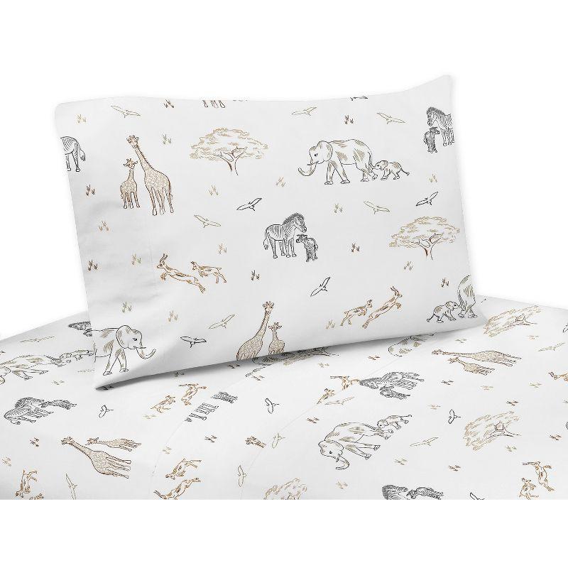 Sweet Jojo Designs Serengeti Sweet Jojo Designs Animal Print Microfiber Twin Sheet Set (Set of 3)
