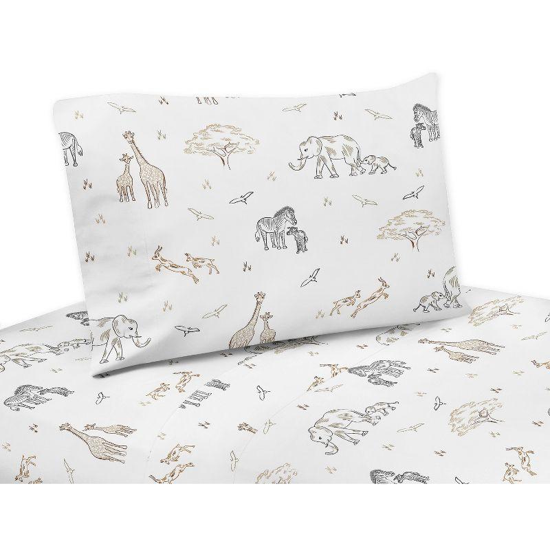 Serengeti Sweet Jojo Designs Animal Print Microfiber Twin Sheet Set