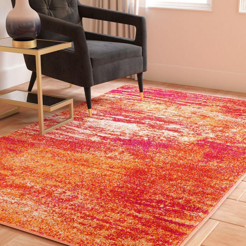 Evoke EVK272 Power Loomed Indoor Area Rug - Ivory/Orange - 4'x6' - Safavieh