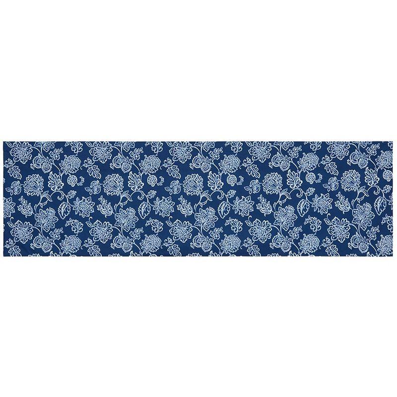 Callisi Americana Blue Floral Polyester Rod Pocket Valance