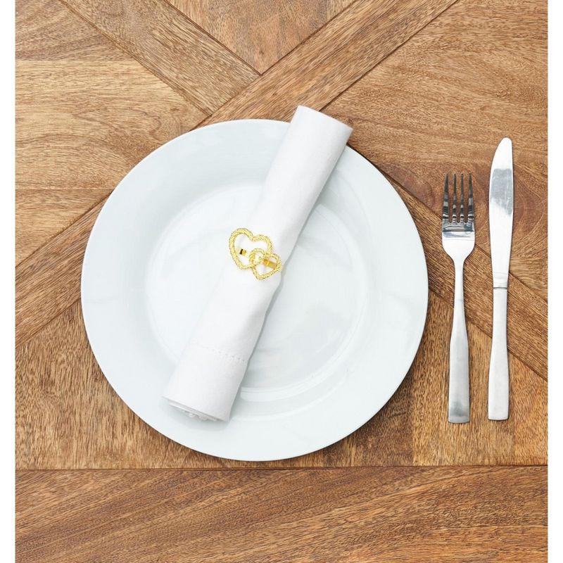 C&F Home Valentine's Day Gold Heart Napkin Rings Set of 6