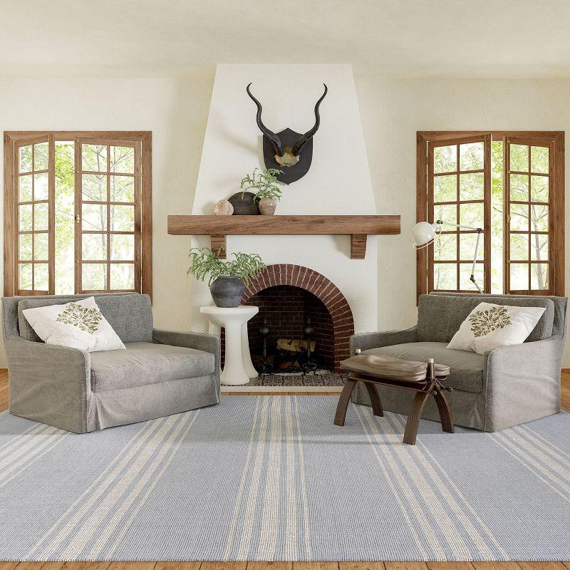 Nuloom Bergamot Striped Cotton Area Rug, Runner 2' 6" x 8', Blue Grey