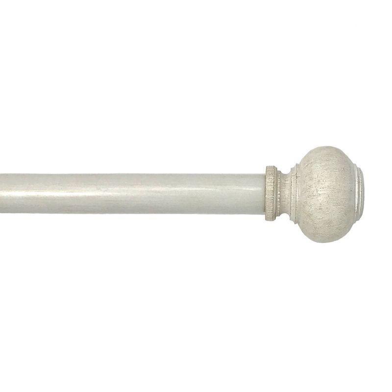 Rhinebeck Rustic Faux Wood 1" Window Drapery Single Curtain Rod - 86" - 120" - White