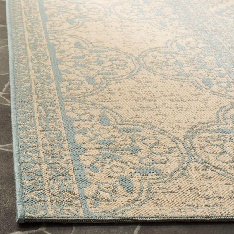 Linden LND174 Power Loomed Area Rug - Aqua/Cream - 8'x10' - Safavieh