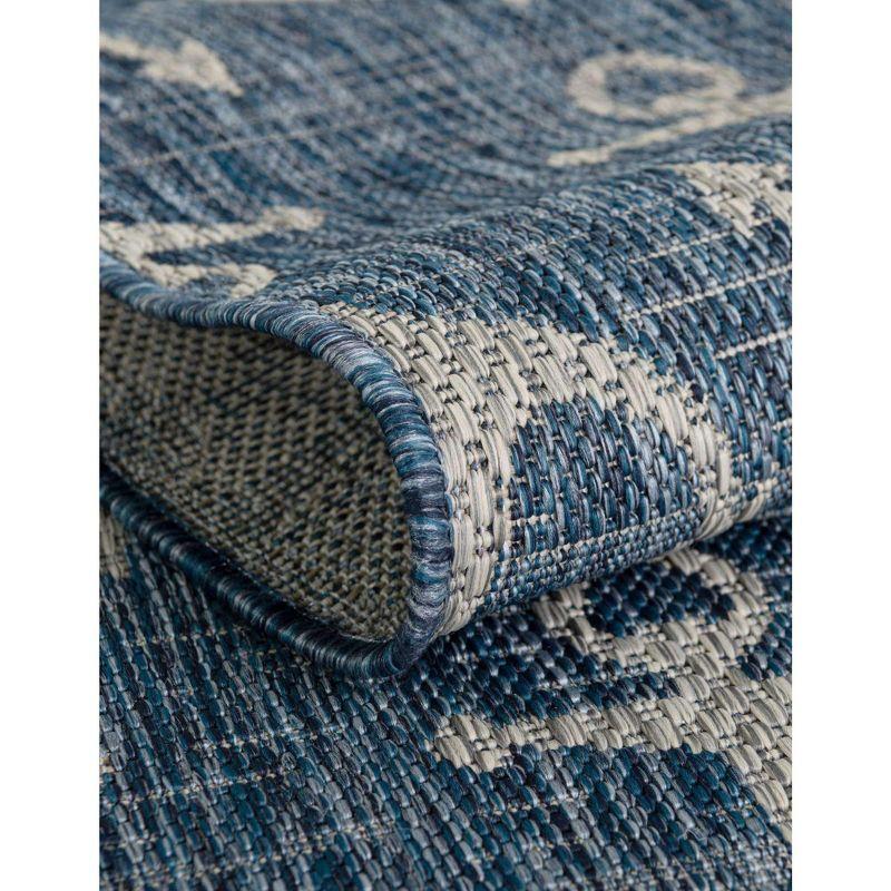 Coastal Charm 7x10 Blue/Gray Synthetic Outdoor Rug